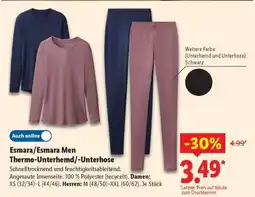 Lidl Esmara/Esmara Men Thermo-Unterhemd/-Unterhose Angebot