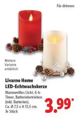 Lidl LIVARNO home LED-Echtwachskerze Angebot