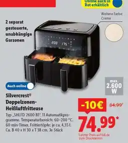 Lidl Silvercrest Doppelzonen-Heißluftfritteuse Angebot