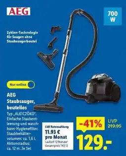 Lidl AEG Staubsauger, beutellos Angebot