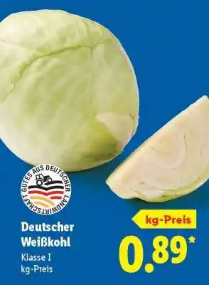 Lidl Deutscher Weißkohl Angebot