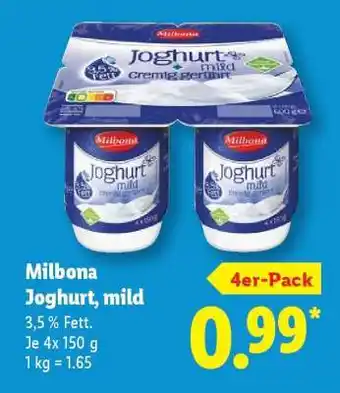 Lidl Milbona Joghurt mild Angebot