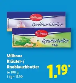 Lidl Milbona Kräuter-/ Knoblauchbutter Angebot