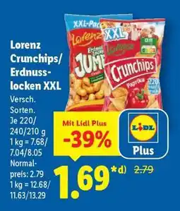 Lidl Lorenz Crunchips/Erdnußlocken XXL Angebot