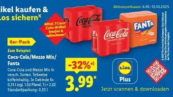 Lidl Coca-Cola, Mezzo Mix, Fanta Angebot