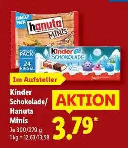 Lidl Kinder Schokolade/Hanuta Minis Angebot