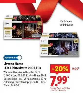 Lidl Livarno Home LED-Lichterkette 200 LEDs Angebot