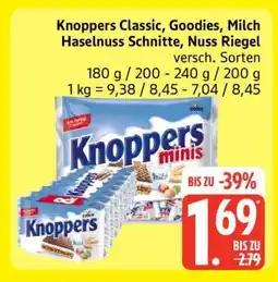 Edeka Knoppers Classic, Goodies, Milch Haselnuss Schnitte, Nuss Riegel Angebot