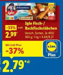 Lidl Iglo Fisch-/Backfischstäbchen Angebot