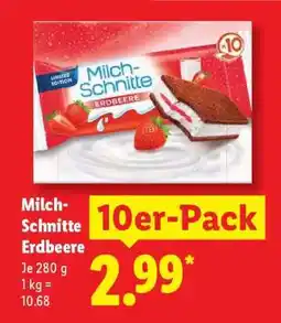 Lidl Milch-Schnitte Erdbeere 10er-Pack Angebot