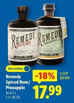 Lidl Remedy Spiced Rum/Pineapple Angebot