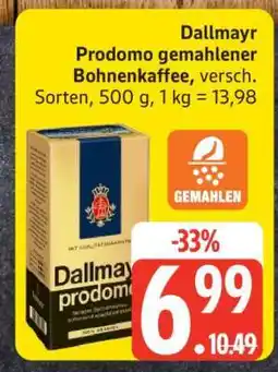 Edeka Dallmayr Prodomo gemahlener Bohnenkaffee Angebot