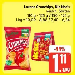 Edeka Lorenz Crunchips, Nic Nac’s Angebot