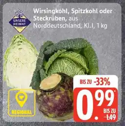 Edeka Wirsingkohl, Spitzkohl oder Steckrüben Angebot