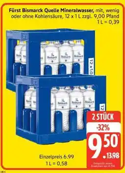 Edeka Fürst Bismarck Quelle Mineralwasser Angebot