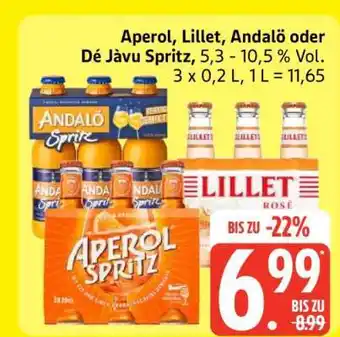 Edeka Aperol, Lillet, Andalö oder Dé Jàvu Spritz Angebot