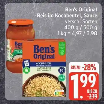 Edeka Ben’s Original Reis im Kochbeutel, Sauce Angebot