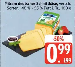 Edeka Milram, deutscher Schnittkäse Angebot