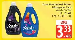 Edeka Coral Waschmittel Pulver, Flüssig oder Caps Angebot