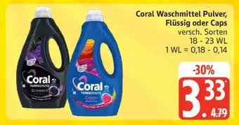 Edeka Coral Waschmittel Pulver, Flüssig oder Caps Angebot