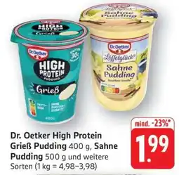 Edeka Dr. Oetker High Protein Grieß Pudding, Sahne Pudding Angebot