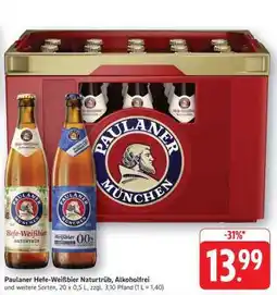 Edeka Paulaner Hefe-Weißbier Naturtrüb, Alkoholfrei Angebot
