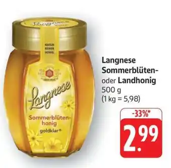 Edeka Langnese Sommerblüten- oder Landhonig Angebot