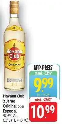Edeka Havana Club 3 Jahre Original oder Especial Angebot