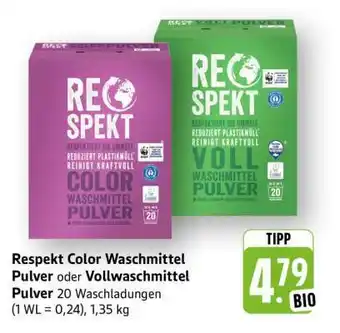 Edeka Respekt Color Waschmittel Pulver oder Vollwaschmittel Pulver Angebot