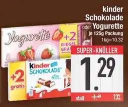 Edeka KINDER Schokolade oder YOGURETTE Angebot