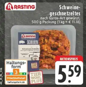 Edeka Rasting Schweinegeschnetzeltes Angebot