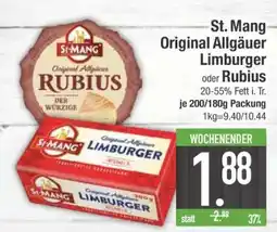 Edeka St. Mang Original Allgäuer Limburger oder Rubius Angebot