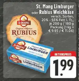 Edeka St. Mang Limburger oder Rubius Weichkäse Angebot