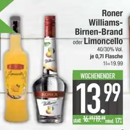 Edeka Roner Williams-Birnen-Brand oder Limoncello Angebot