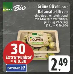 Edeka EDEKA Bio Grüne Oliven oder Kalamata-Oliven Angebot