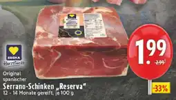 Edeka Original spanischer Serrano-Schinken 'Reserva' Angebot