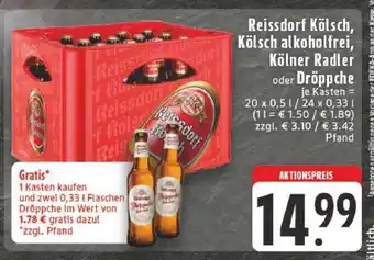 Edeka Reissdorf Kölsch, Kölsch alkoholfrei, Kölner Radler oder Dröppche Angebot