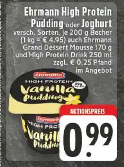 Edeka Ehrmann High Protein Pudding oder Joghurt Angebot