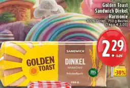 Edeka Golden Toast Sandwich Dinkel Harmonie Angebot