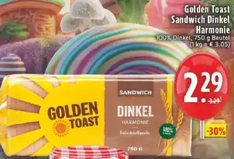 Edeka Golden Toast Sandwich Dinkel Harmonie Angebot