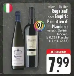 Edeka Regaleali oder Empirio Primitivo di Manduria Angebot