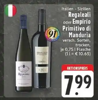 Edeka Regaleali oder Empirio Primitivo di Manduria Angebot