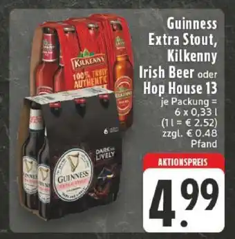 Edeka Guinness Extra Stout, Kilkenny Irish Beer oder Hop House 13 Angebot
