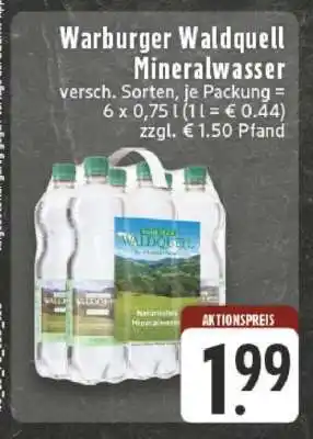 Edeka Warburger Waldquell Mineralwasser Angebot