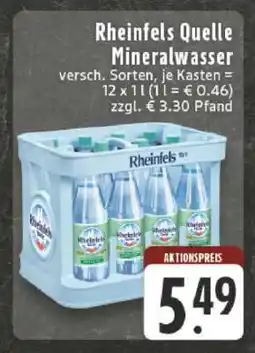 Edeka Rheinfels Quelle Mineralwasser Angebot