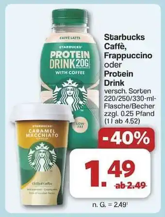 Famila Nord Ost Starbucks Caffè, Frappuccino oder Protein Drink Angebot
