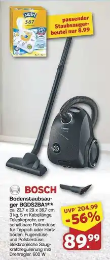 Famila Nord Ost BOSCH Bodenstaubsauger BGDS2BA1 Angebot