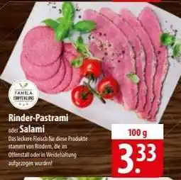 Famila Nord Ost Rinder-Pastrami oder Salami Angebot
