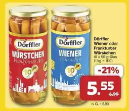 Famila Nord Ost Dörffler Wiener oder Frankfurter Würstchen Angebot