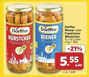 Famila Nord Ost Dörffler Wiener oder Frankfurter Würstchen Angebot